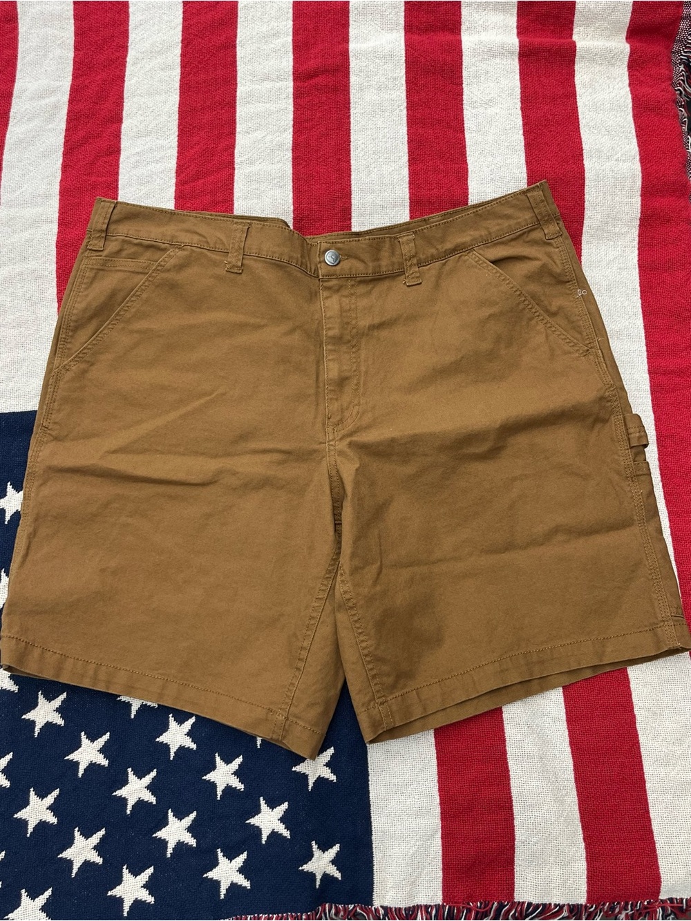 John Deere Men's Brown Canvas Cargo Shorts Size 42